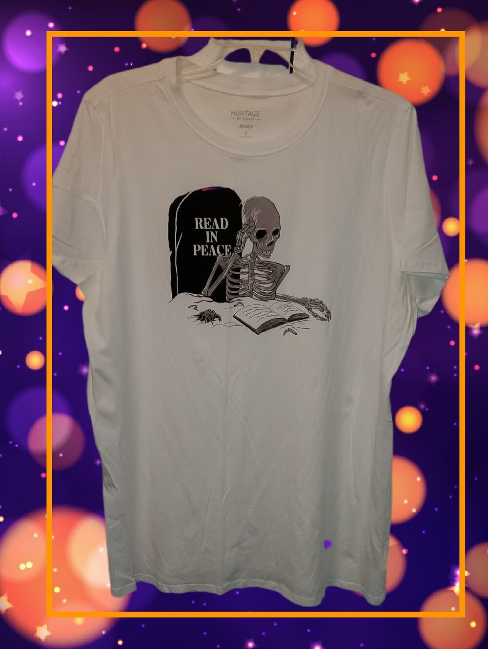 Torrid sz 2 'Read in Peace' Skeleton Graphic Tee Nw/oT